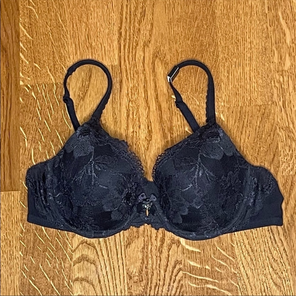 Victoria’s Secret Black Floral Lace Bra New 34B